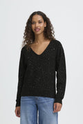 Black Pulls - Ihdamian Ls Knit van Ichi