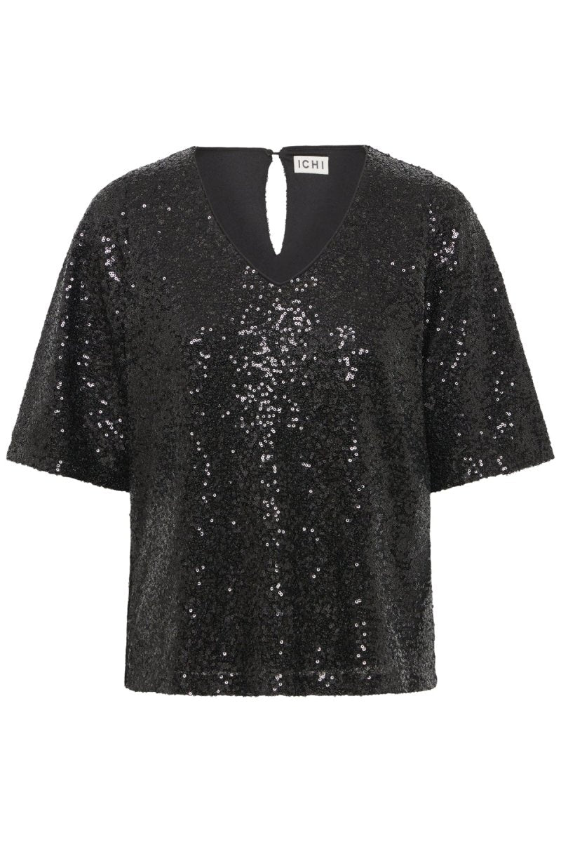 Ihfauca Ss2 Top black van Ichi – T-shirts voor dames | Meisjes Brugge