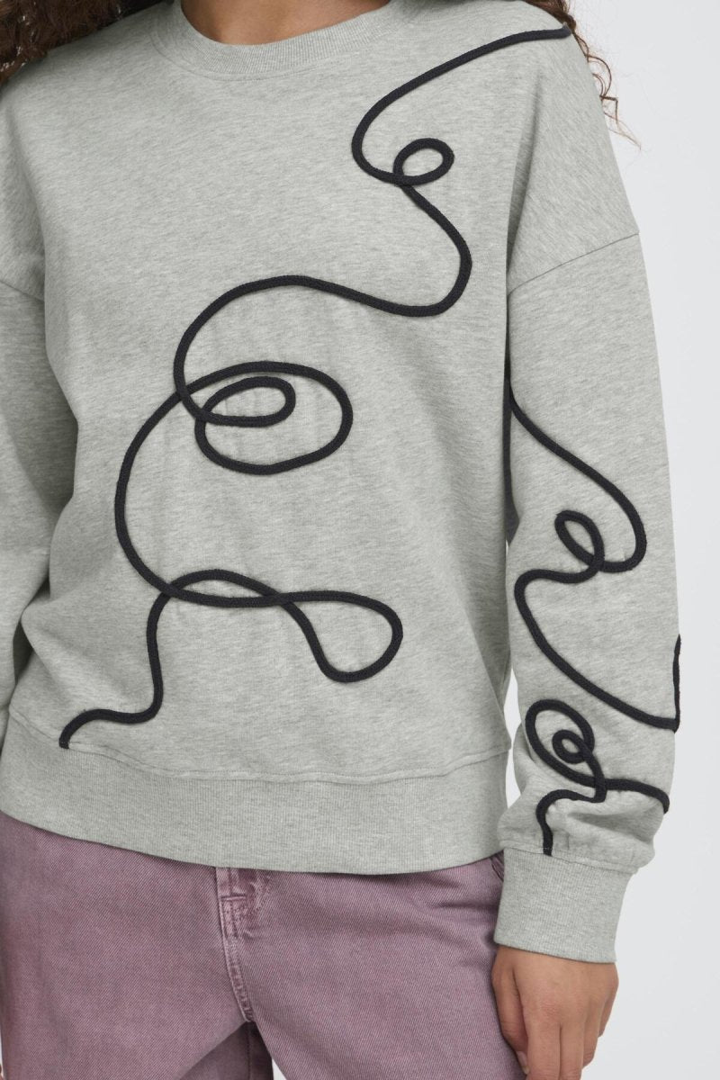 GREY MLG BLACK Sweaters - Ihkasura Sweater 2 van Ichi