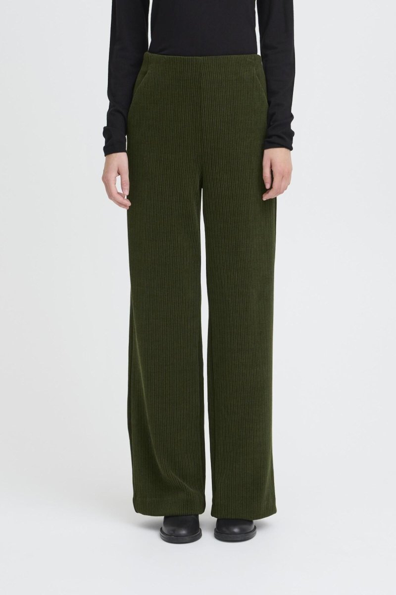 Rifle Green Broeken - Ihkate Corduroy Pants 3 van Ichi
