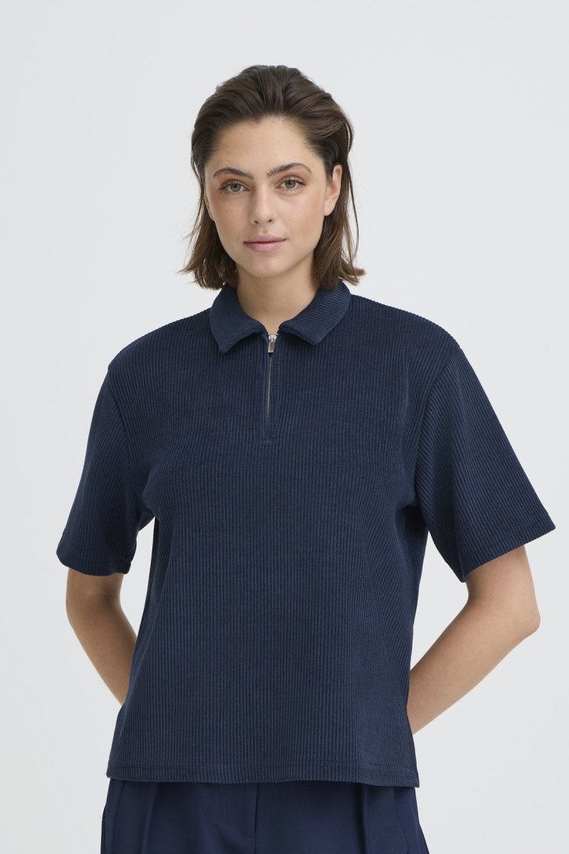 Ihkate Corduroy Ss Top van Ichi – Tops voor dames | Meisjes Brugge