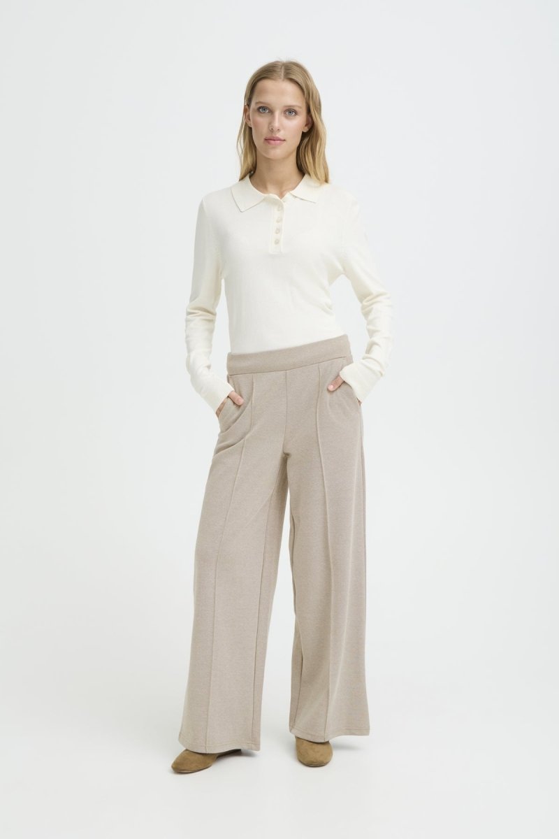 Ihkate Pique Pants 3 - SS26 van Ichi – Broeken voor dames | Meisjes Brugge