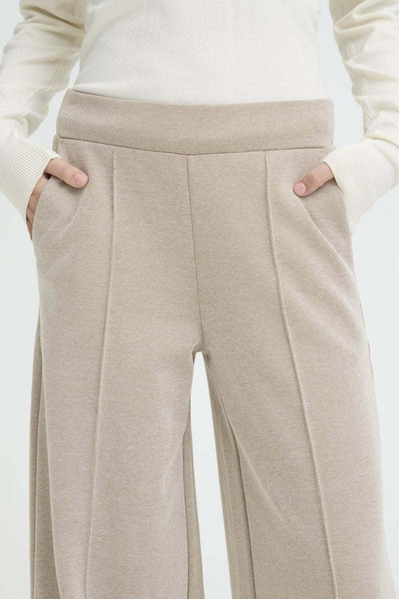 Ihkate Pique Pants 3 - SS26 van Ichi – Broeken voor dames | Meisjes Brugge