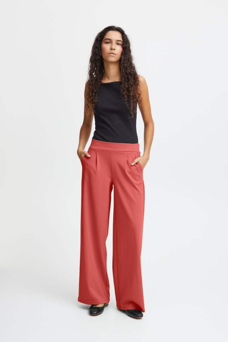 Ihkate Sus Long Wide Pants 2 - SS24 van Ichi – Broeken voor dames | Meisjes Brugge