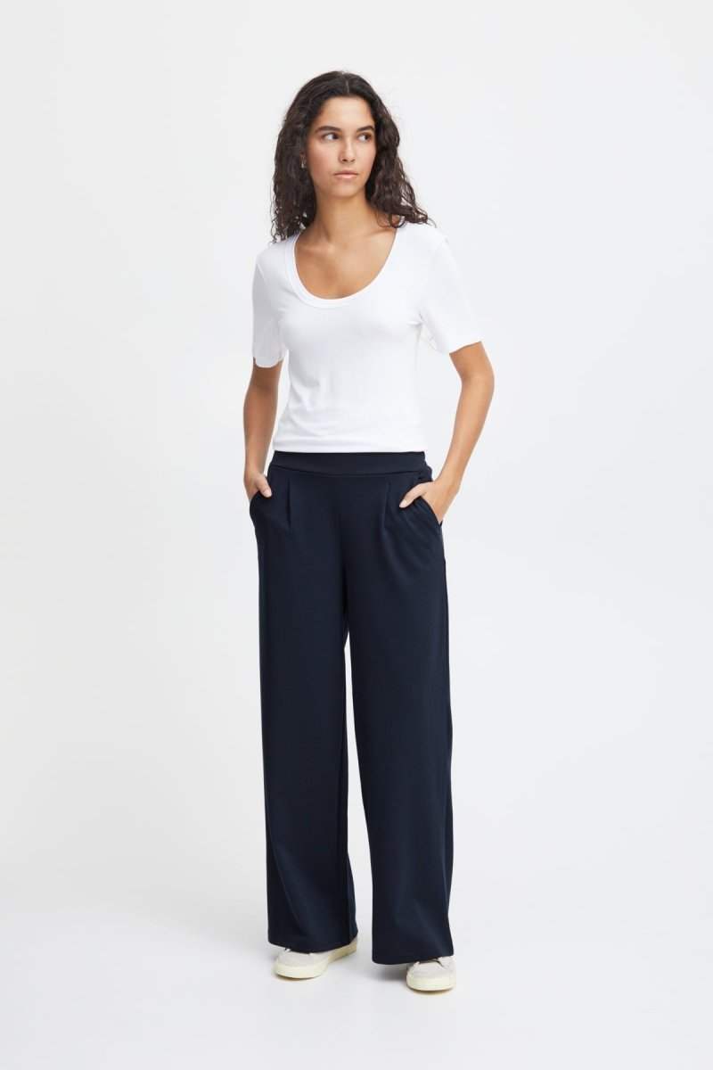 Ihkate Sus Long Wide Pants 2 - SS24 van Ichi – Broeken voor dames | Meisjes Brugge