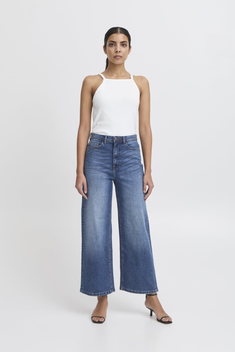 Ihtwiggy Cropped High Waist - koop Jeans van Ichi bij Meisjes Brugge