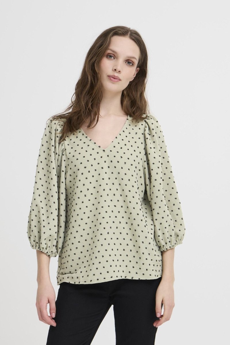 Ihzabby Midsleeve Top - koop Shirts van Ichi bij Meisjes Brugge