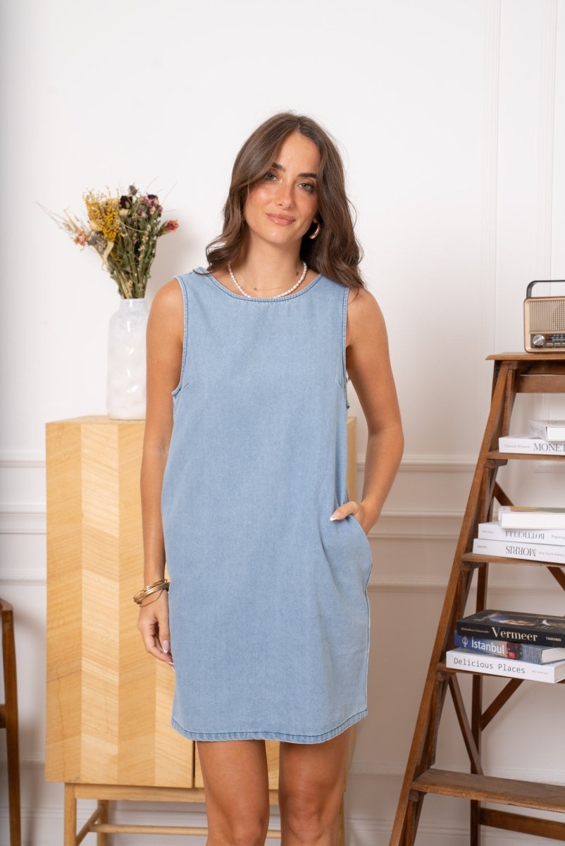 Jeans open back sleeveless dress van Kilky – Jurken voor dames | Meisjes Brugge