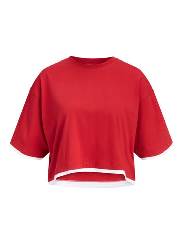 Jxandrea Ss Cropped Contrast Tee van JJXX – Tops voor dames | Meisjes Brugge