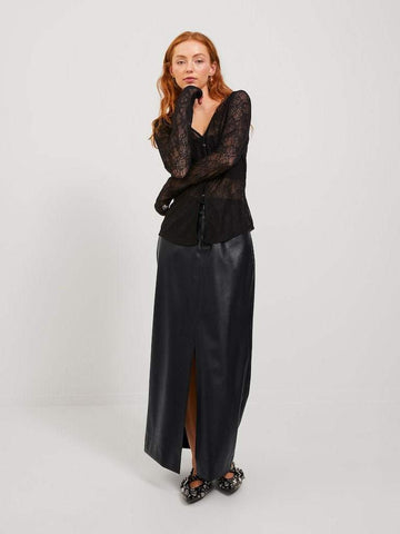 Rokken Jxelva Long Mw Faux Leather Skirt van JJXX