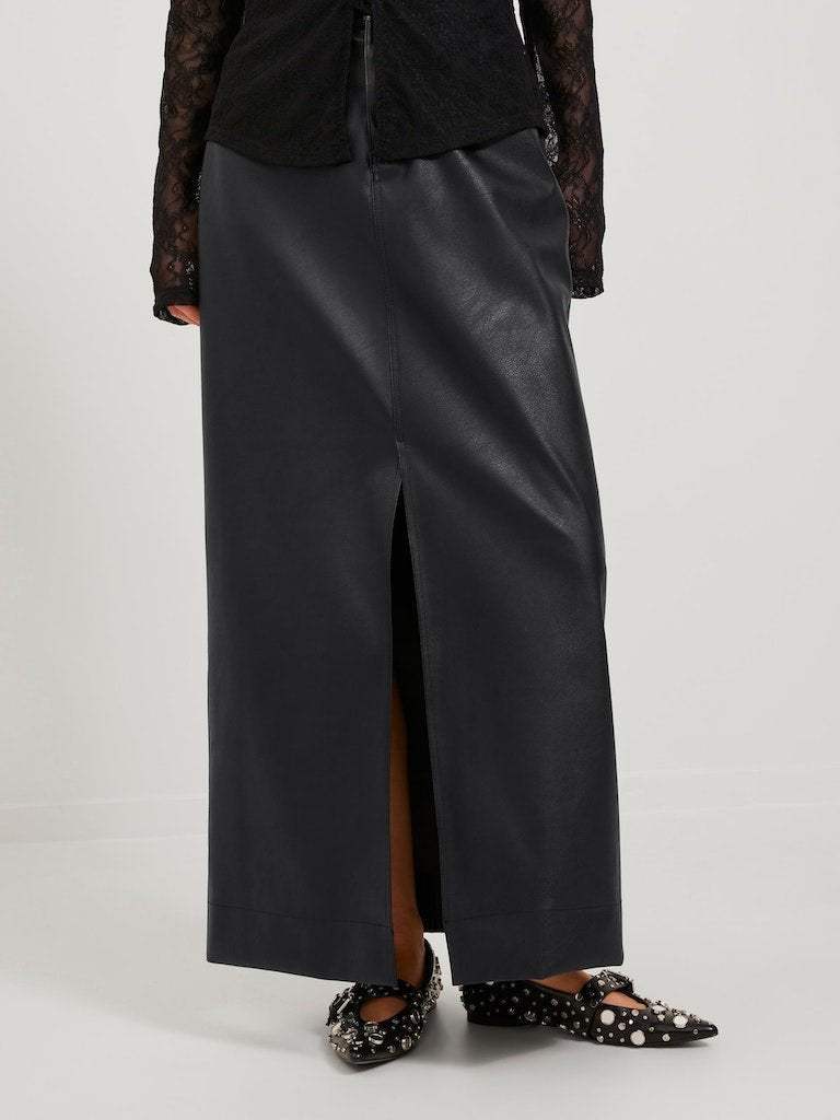 Rokken Jxelva Long Mw Faux Leather Skirt van JJXX