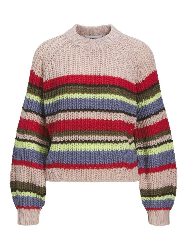 Violet Ice multi color Pulls - Jxkelly Chunky Stripe Crew Neck Knit van JJXX