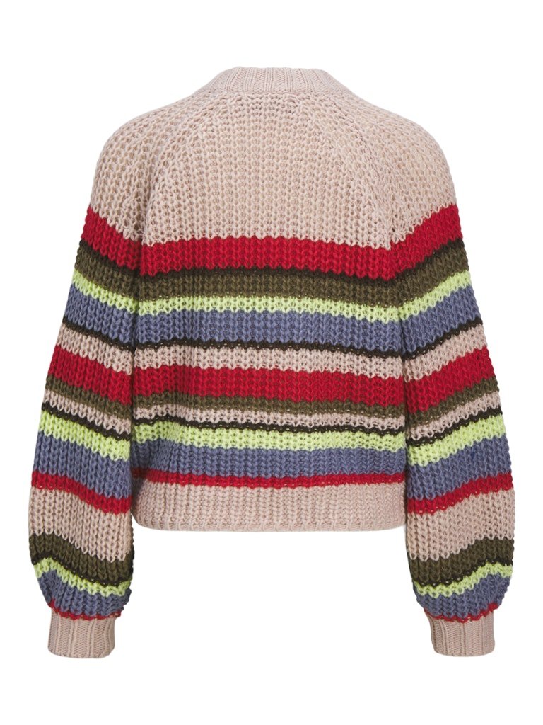 Violet Ice multi color Pulls - Jxkelly Chunky Stripe Crew Neck Knit van JJXX