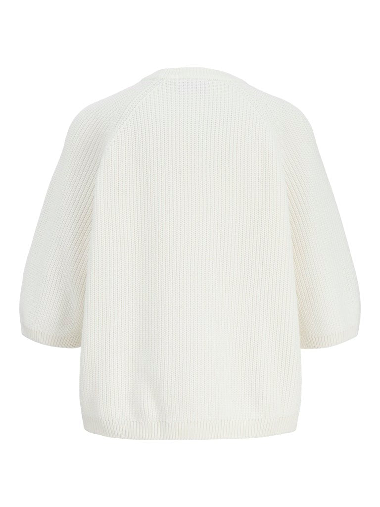 Snow white Pulls - Jxmarge Twist Ss Crew Neck Knit van JJXX