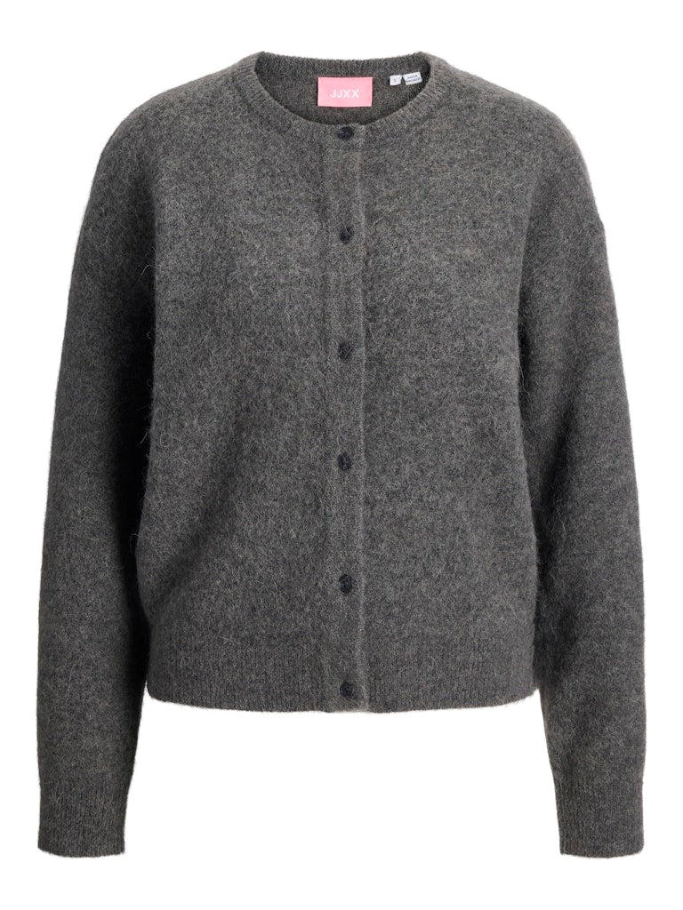 Dark grey melange Cardigans - Jxmatilda Wool Blend Cardigan Knit van JJXX