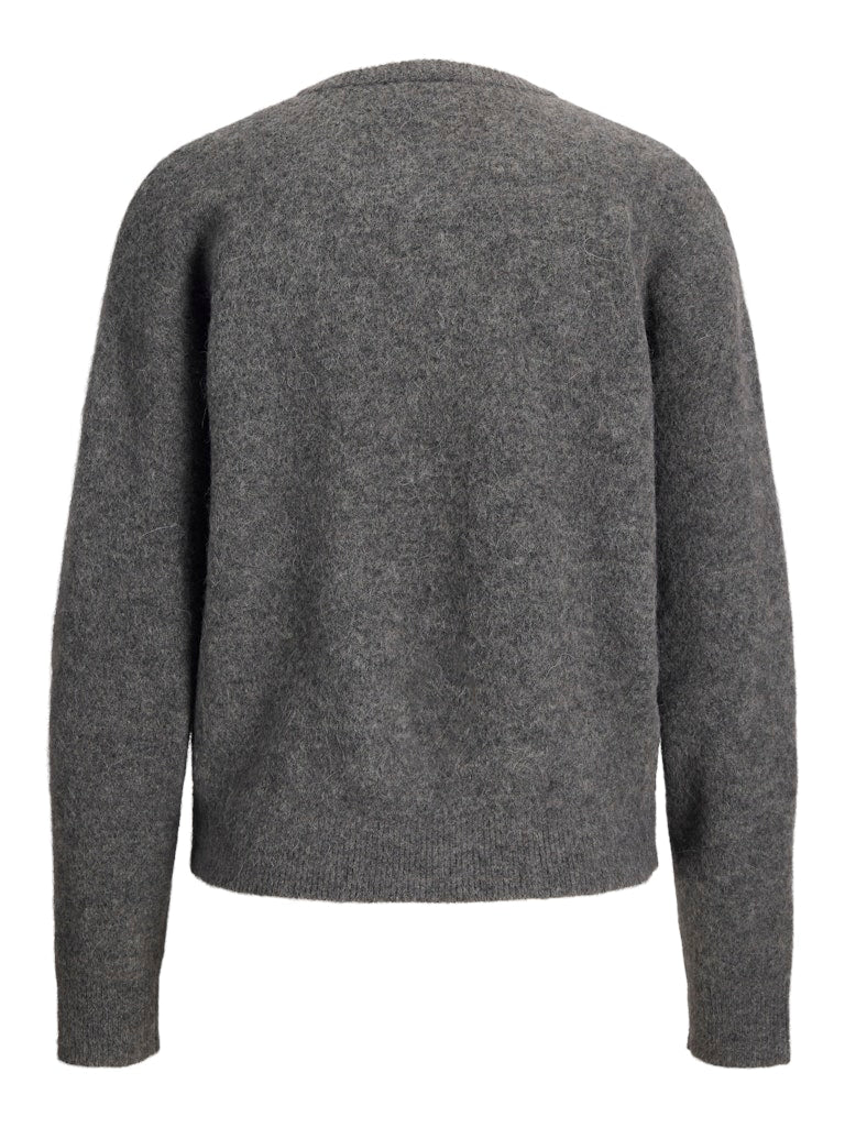 Dark grey melange Cardigans - Jxmatilda Wool Blend Cardigan Knit van JJXX