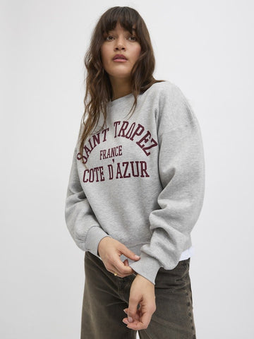 Light Grey Melange SAINT TROPEZ Sweaters - Jxmerle Rlx Short Ls Crew Sweater van JJXX