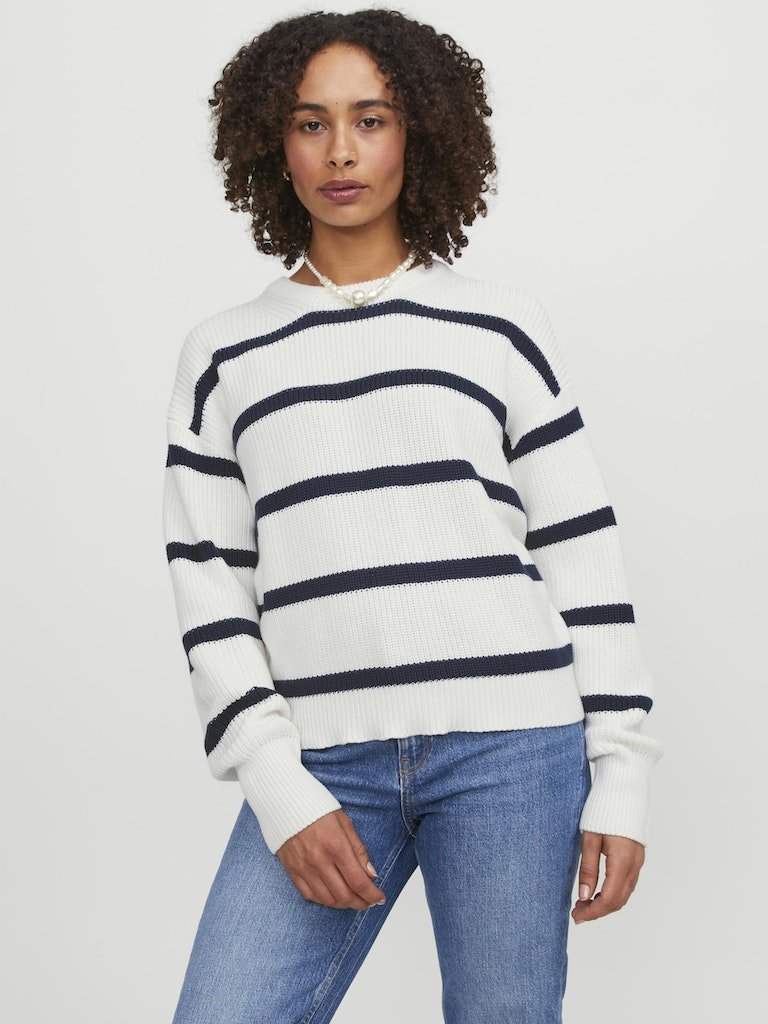 Pulls Jxmila Twist Stripe Crew Neck Knit van JJXX