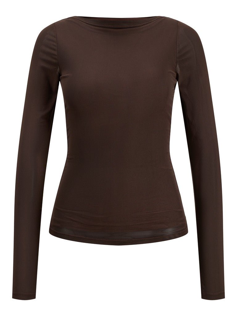 Jxminna Mesh Ls Boatneck Top van JJXX – Tops voor dames | Meisjes Brugge