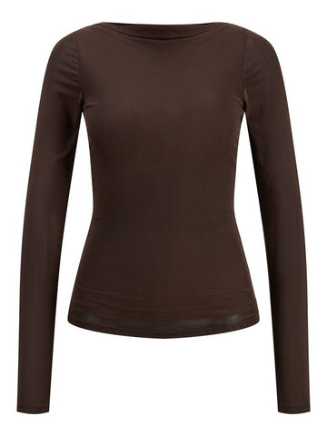 Jxminna Mesh Ls Boatneck Top van JJXX – Tops voor dames | Meisjes Brugge