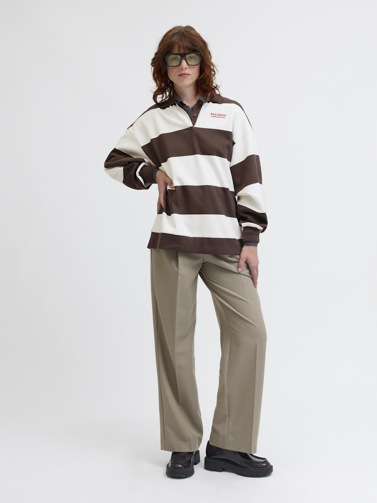 Sweaters - Jxpaloma Loose Ls Stripe Polo Sweater van JJXX