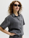 Medium grey denim Shirts - Jxpaulina Ss Tencel Denim Shirt van JJXX