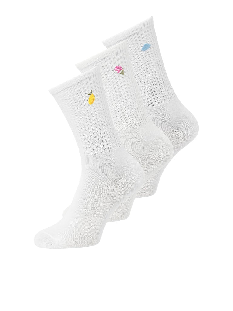 Jxreese Embroidery Sock 3 - Pack – Sokken voor dames in kleur | Meisjes