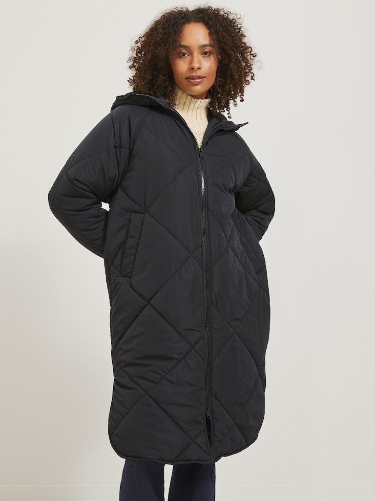 Black Jassen - Jxsienna Quilted Hood Jacket van JJXX