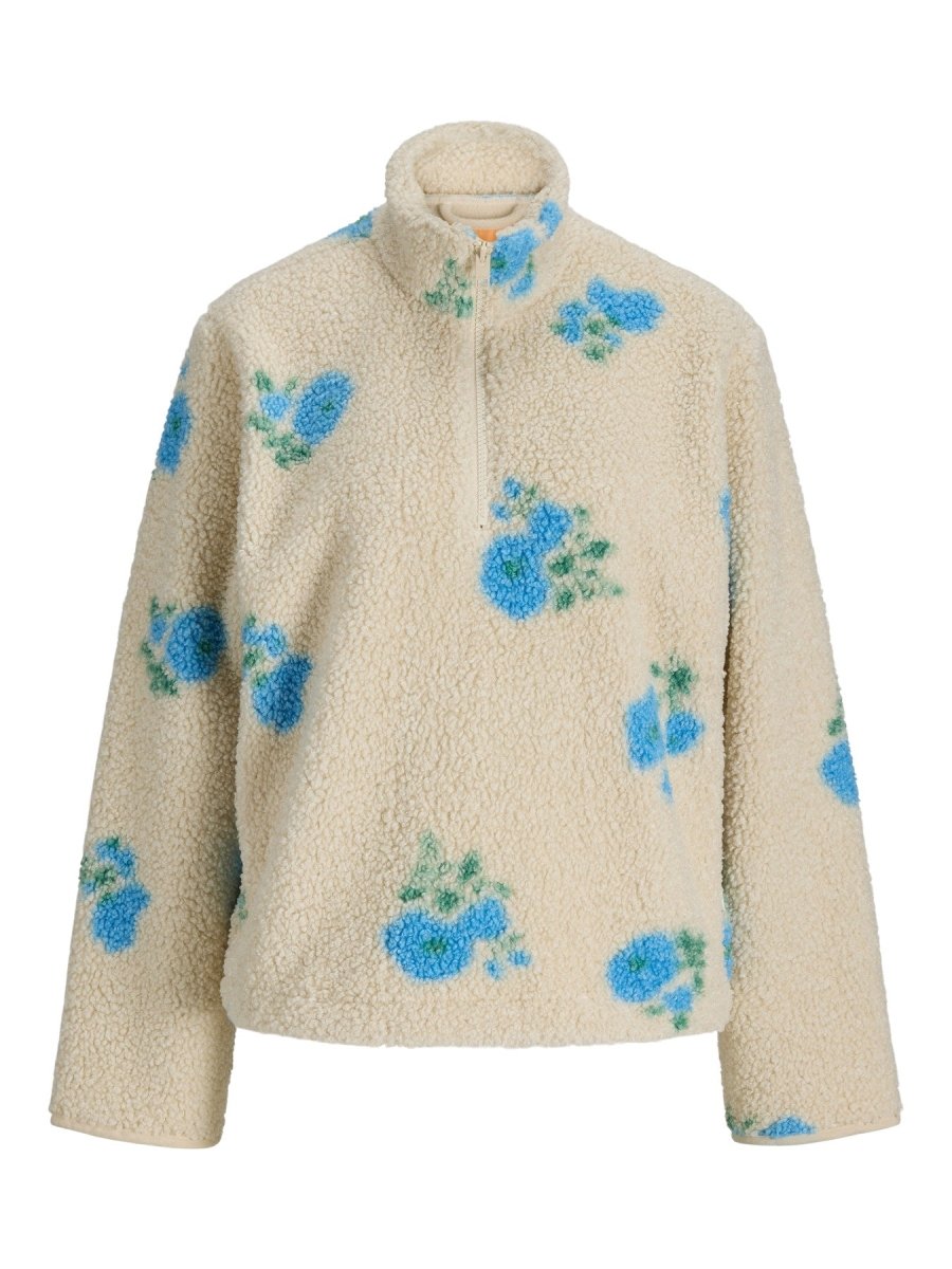 Bone white-FLOWERS Jassen - Jxvera Half Zip Teddy Jacket - SS26 van JJXX