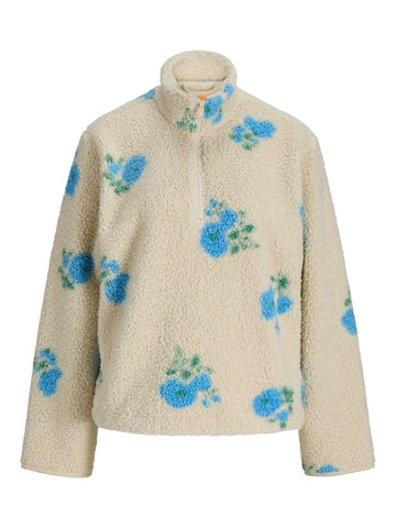 Bone white-FLOWERS Jassen - Jxvera Half Zip Teddy Jacket - SS26 van JJXX