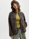 Seal Brown Leopard Jassen - Jxvera Teddy Jacket van JJXX