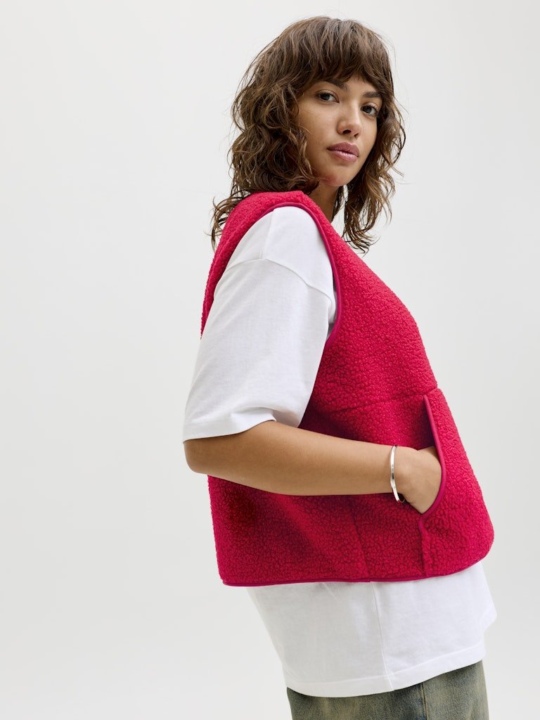 Jassen - Jxvera Teddy Vest SS26 van JJXX