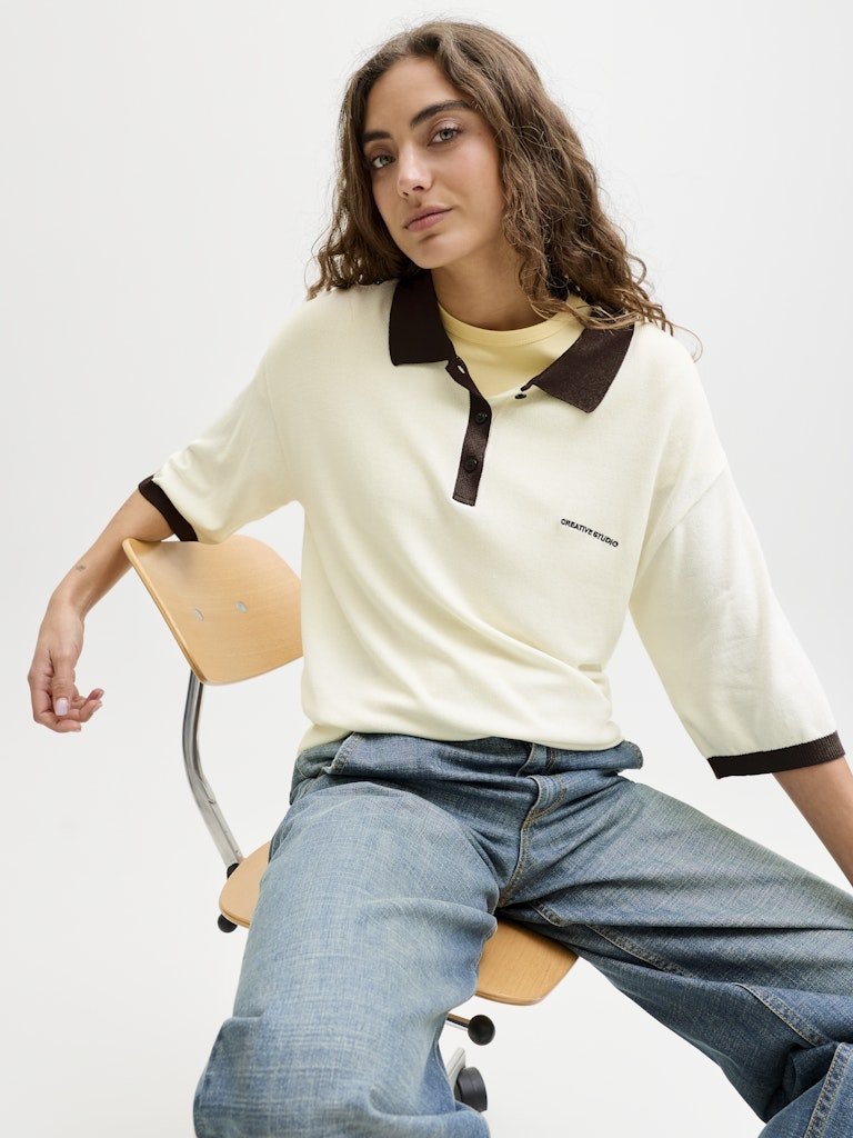 Pulls - Jxvilda Ss Polo Knit van JJXX