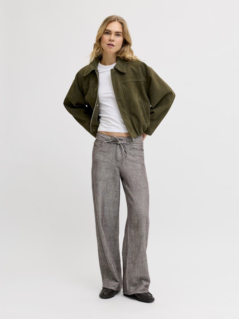 Seal brown-Melange 32 Broeken - Jxzoe Fika Wide Hw Pants van JJXX