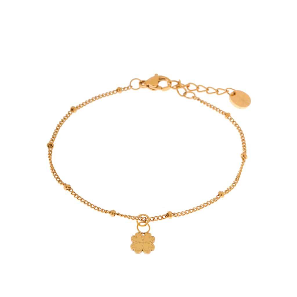 Lucky clover bracelet gold K.SA.171.1 Juwelen - Label Kiki Armbandje van Label Kiki