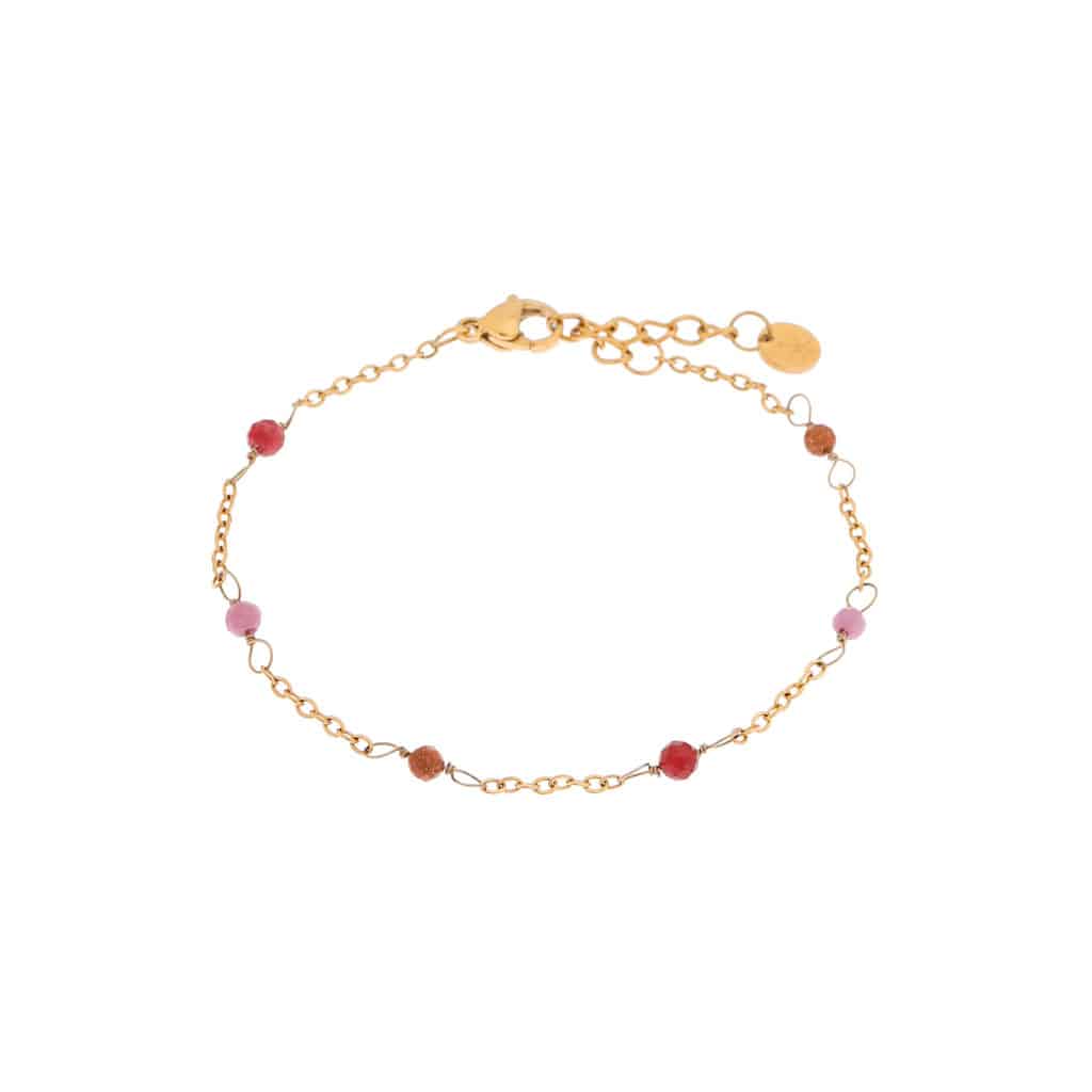 Dottie ruby bracelet gold K.SA.202.1 Juwelen - Label Kiki Armbandje van Label Kiki