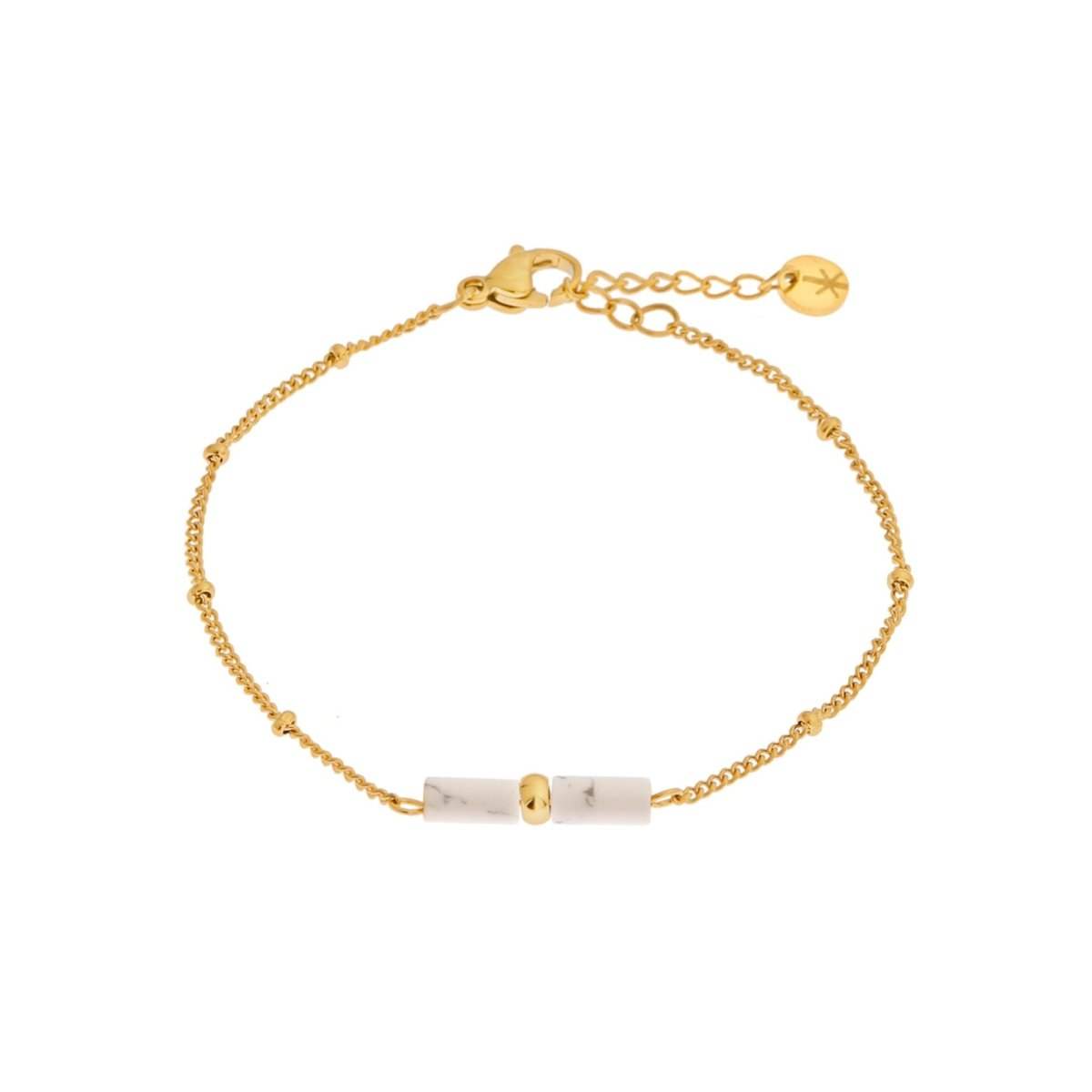 Marble tube bracelet gold K.SA.89.1 Juwelen - Label Kiki Armbandje van Label Kiki