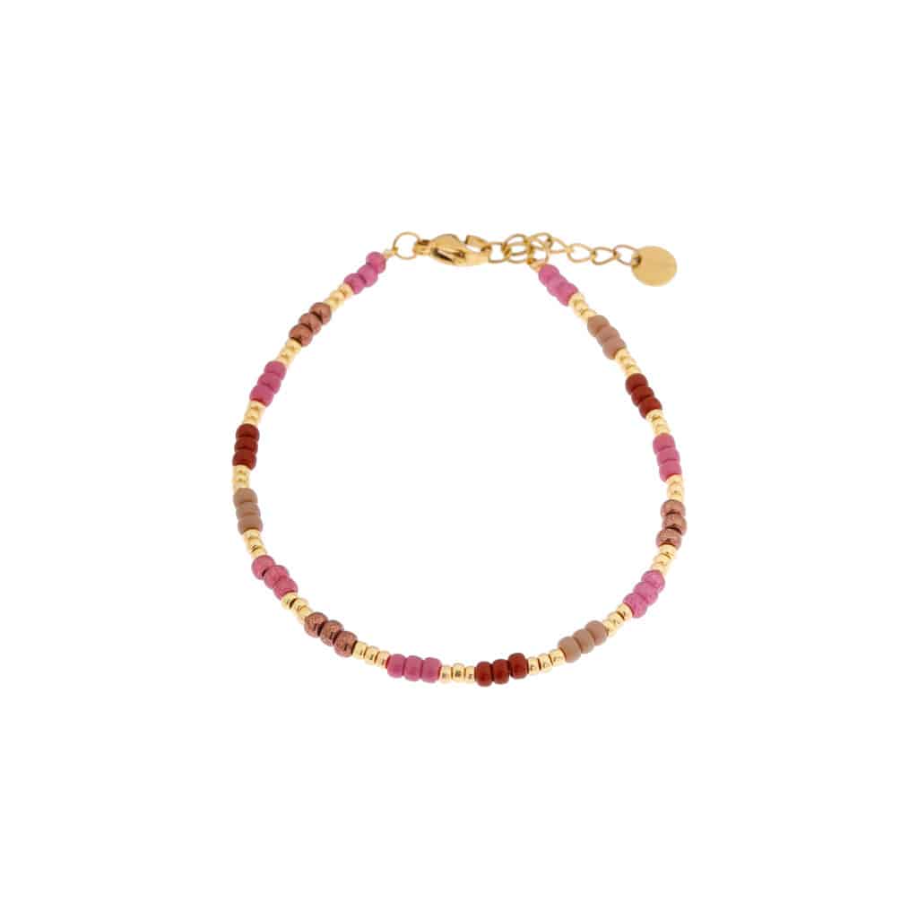 Raspberry rainbow bracelet gold K.SA.204.1 Juwelen - Label Kiki Armbandje van Label Kiki