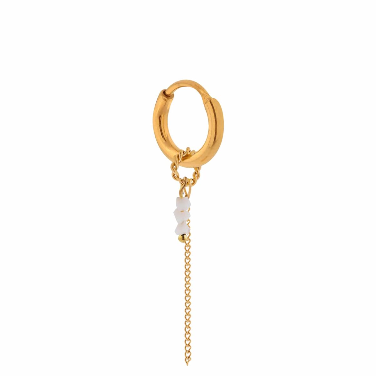 Chain white hoop gold K.SH.122.1 Juwelen - Label Kiki oorbel (per stuk) van Label Kiki