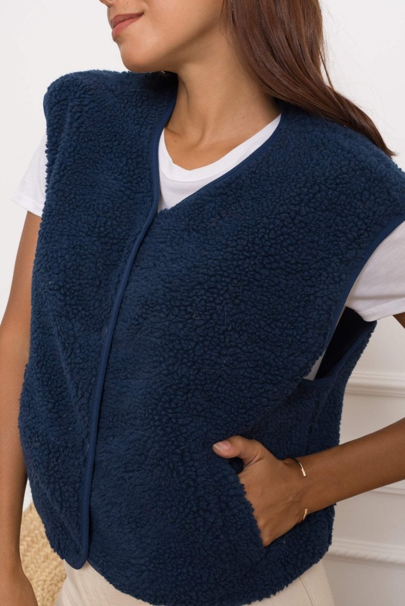 navy Cardigans - Lara Teddy Vest 4 van Meisjes