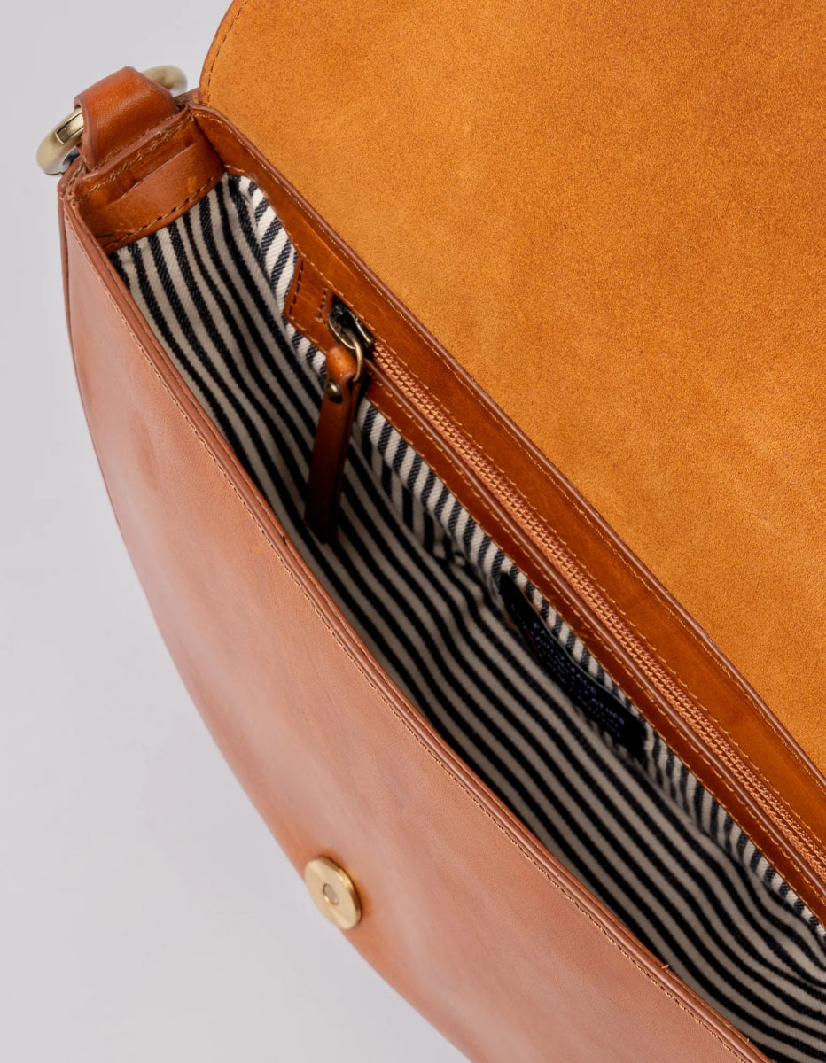 LAURA Cognac Classic Leather van O My Bag – Handtassen voor dames | Meisjes Brugge
