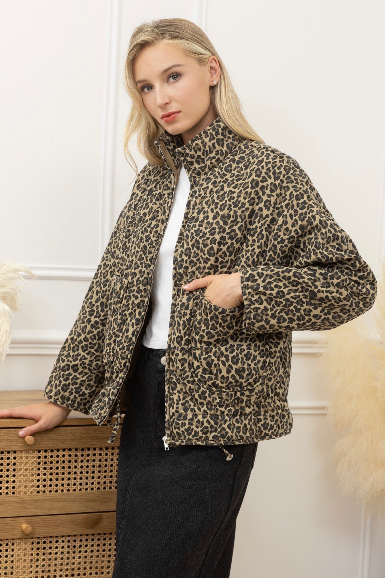 leopard One Size Jassen - Lila Leopard jacket van Meisjes Brugge