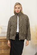 Jassen - Lila Leopard jacket van Meisjes Brugge