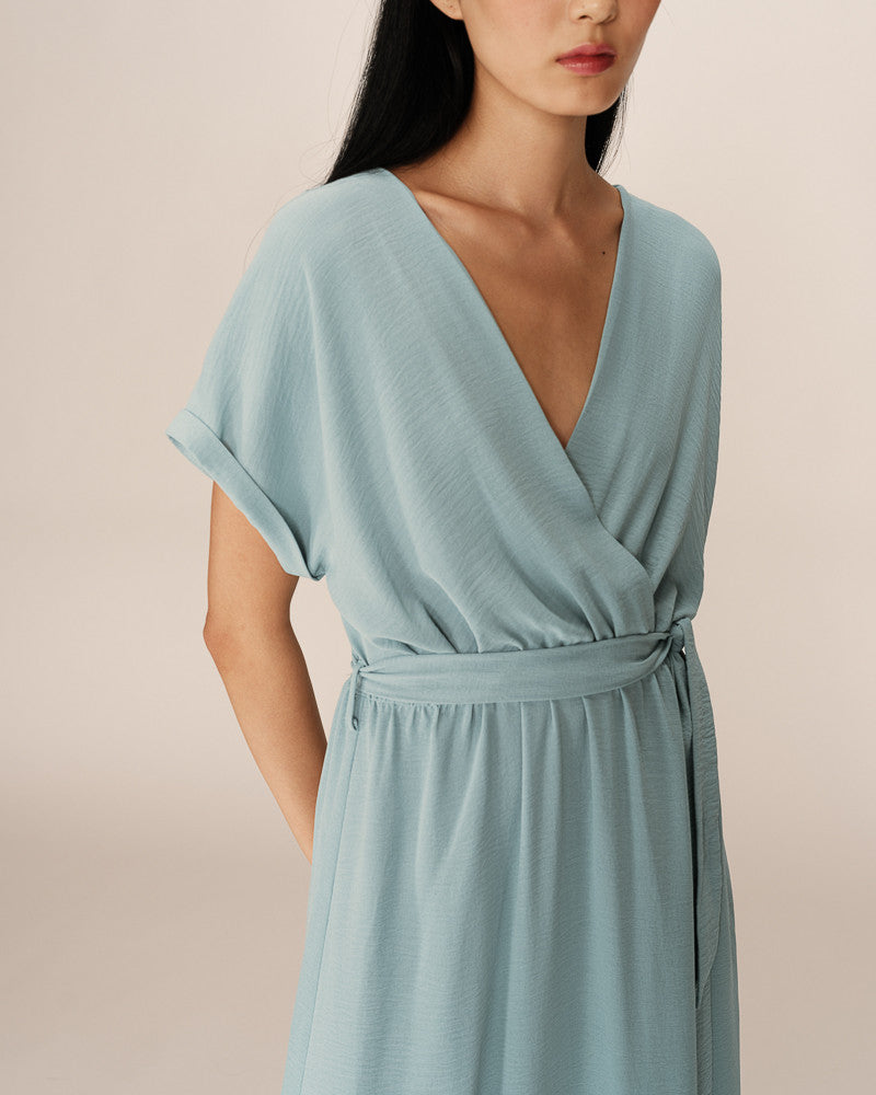 Bleu Jurken - Papillon Robe Longue van Grace and Mila