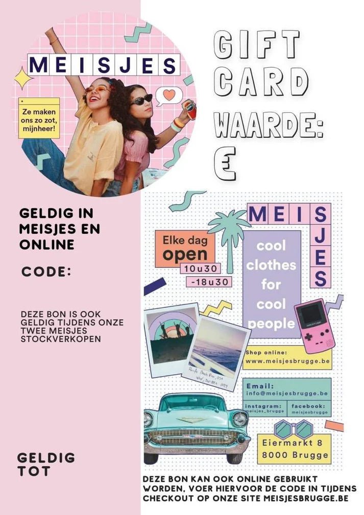 Meisjes Gift Card van Meisjes Brugge – Gifts voor dames | Meisjes Brugge