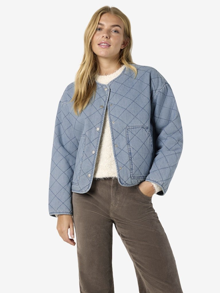 Jassen - Nmcleo Quilted Denim Jacket van noisy may