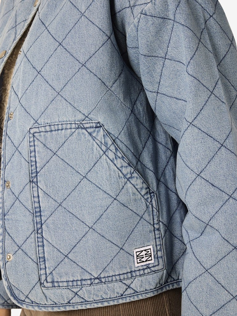 Jassen - Nmcleo Quilted Denim Jacket van noisy may