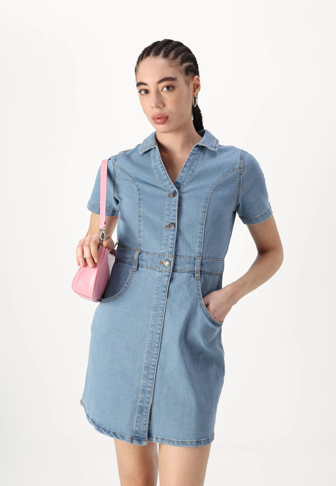 Jurken - Nmkendra S/L Slim Shirt Dress Vi375Lb van noisy may