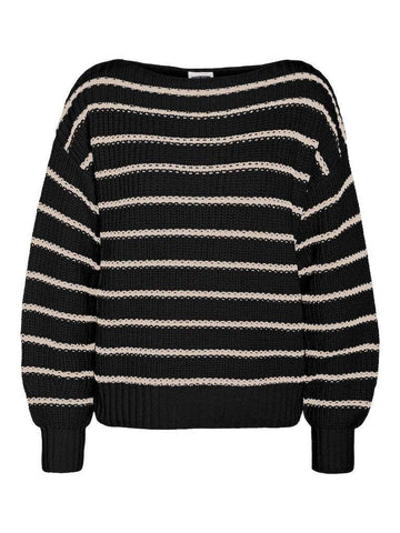 Black EGGNOG Pulls - Nmlima L/S Boat Neck Knit van noisy may