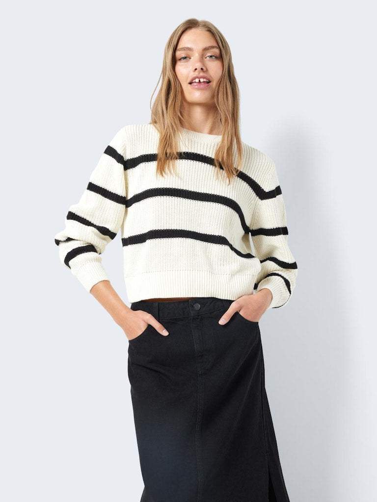 Nmmaysa L/S Stripe O-Neck Knit Noos van noisy may – Pulls voor dames | Meisjes Brugge